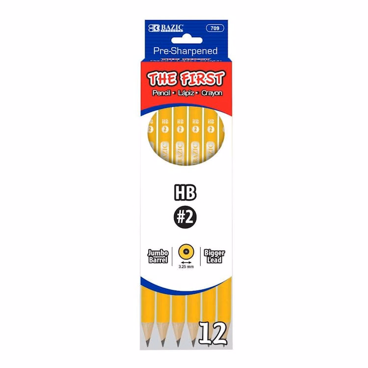 Pre-Sharpened Jumbo Pencils - 12 Pack