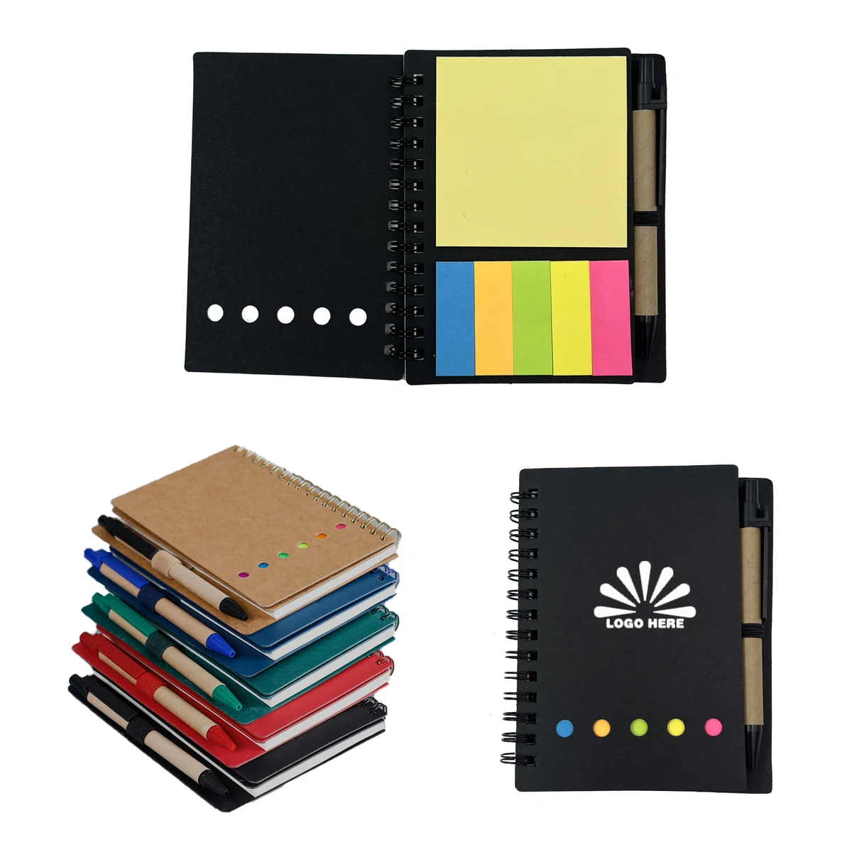 Spiral Notebook With Sticky Notes And Flags 1