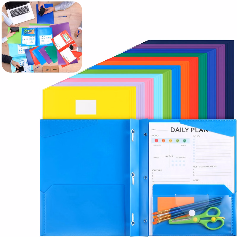 2 Pocket Prongs Plastic Folder