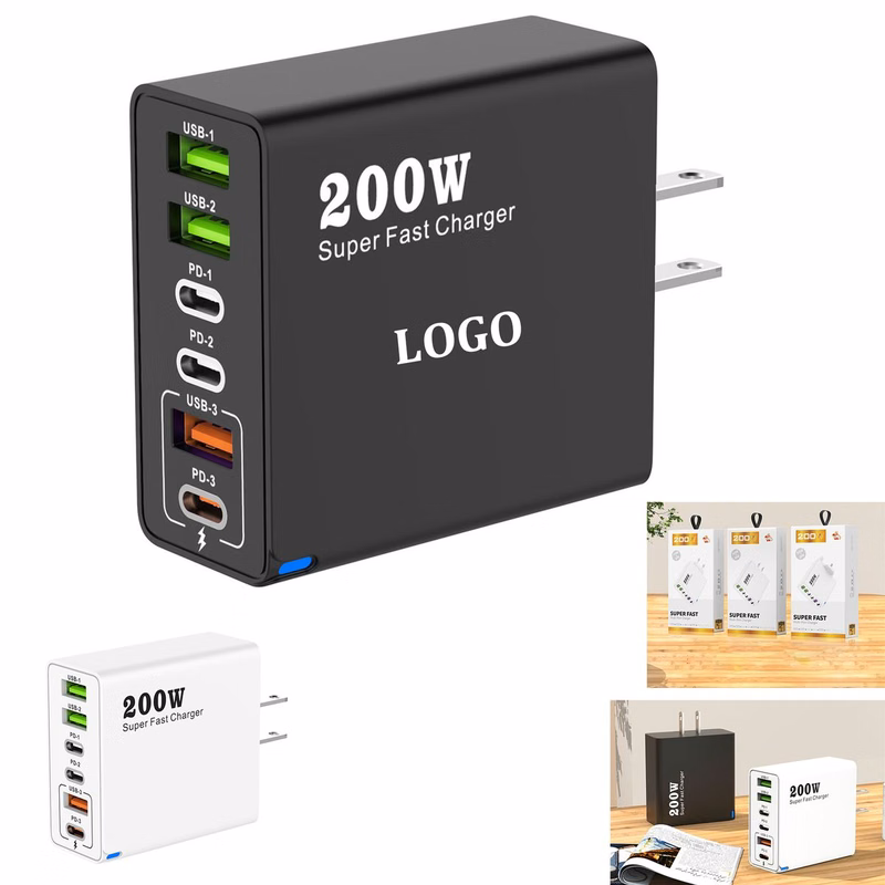 200W Multi Port Charger With 3USB 3PD