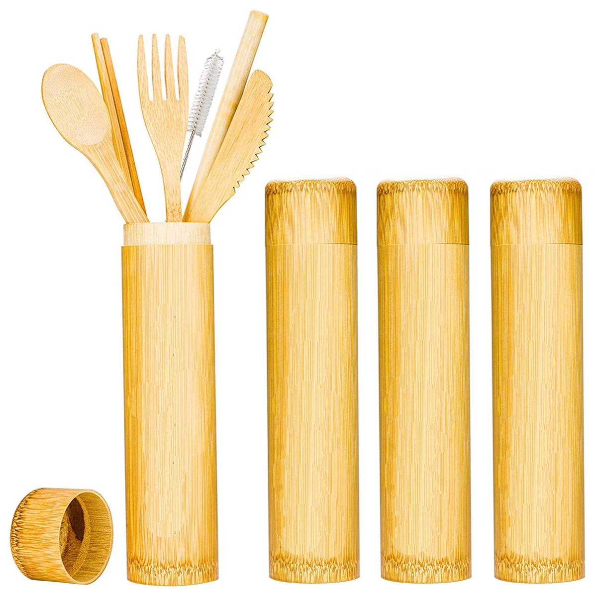 6 in 1 Bamboo Cutlery Set With Bamboo Tube 1