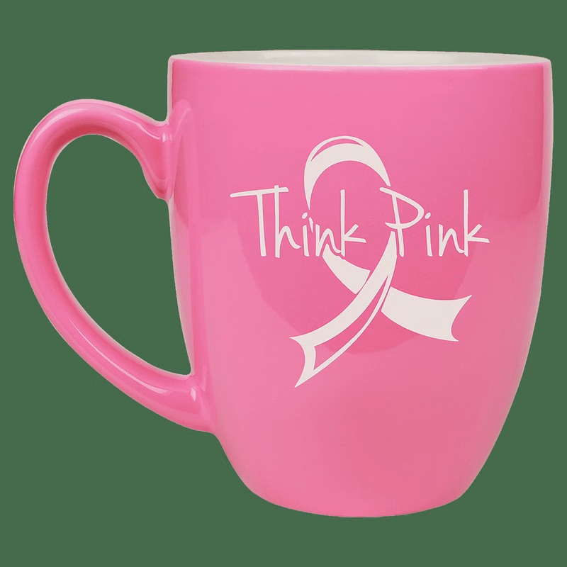 16 oz. Pink Ceramic Bistro LazerMug