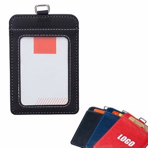 Elegant Portrait Dual Side PU Leather Card Holder With 2 Pockets