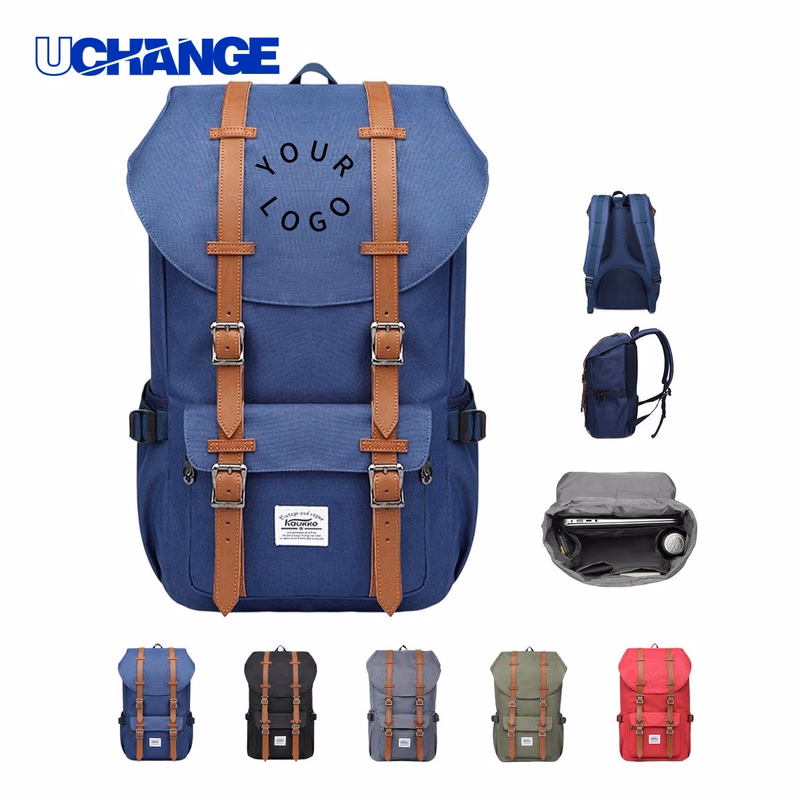 Eco Fabric Laptop Backpack Bag with Drawcord Closure and Dual Bottle Pockets