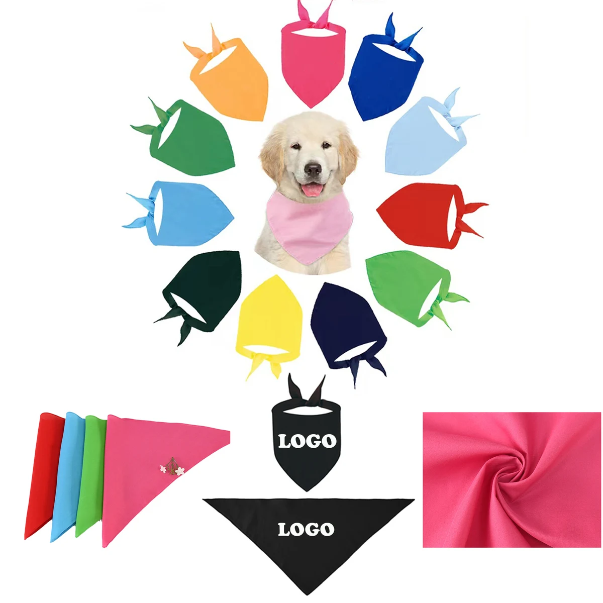 MOQ 50 pcs Triangle-shaped Dog Bandana Scarves 1