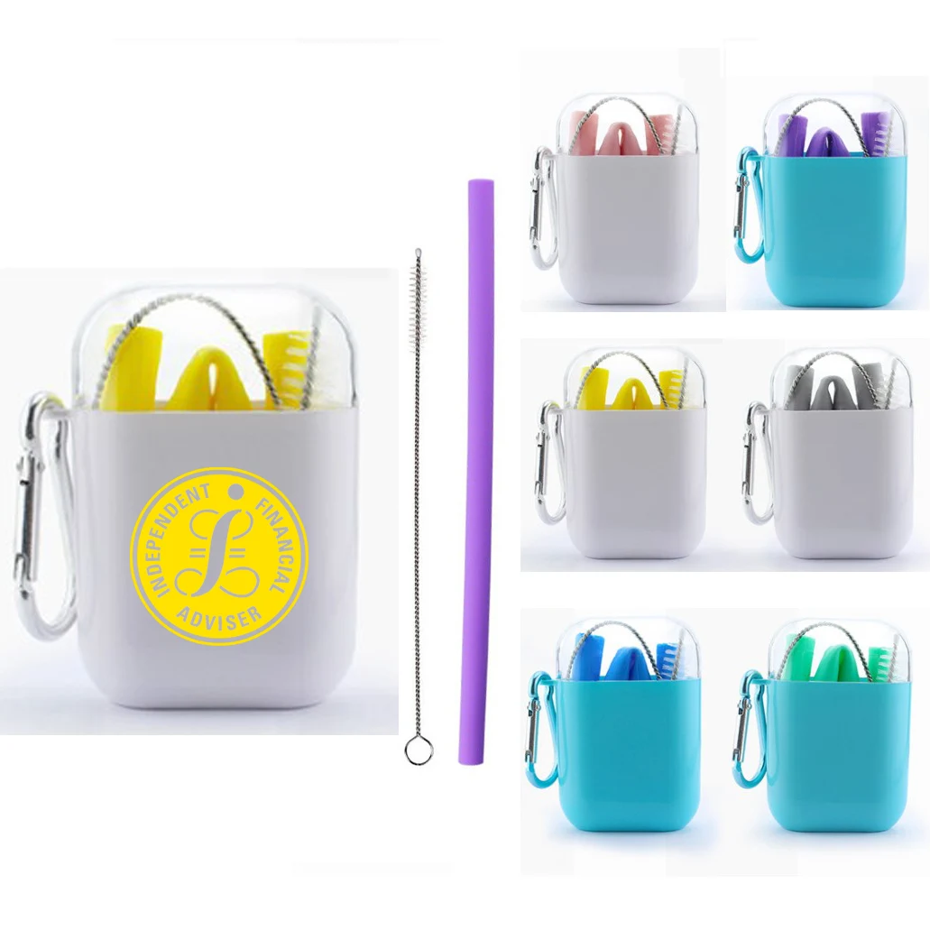 Collapsible Silicone Straw Set W/ Brush 1