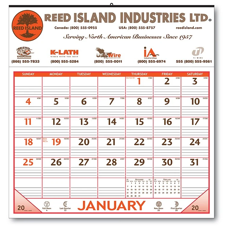 Style 145 Half-Apron Calendar 1