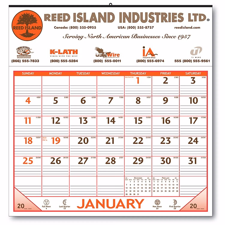 Style 145 Half-Apron Calendar