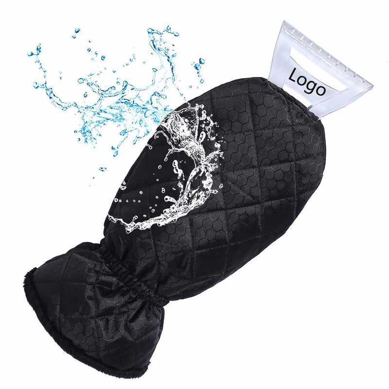 Waterproof Warm Grip Ice Scraper Mitten Snow Remover Glove/Lined of Thick Fleece for Car Windshield