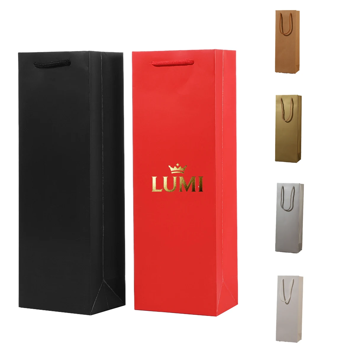 MOQ50 Single Bottle Wine Paper Tote 1