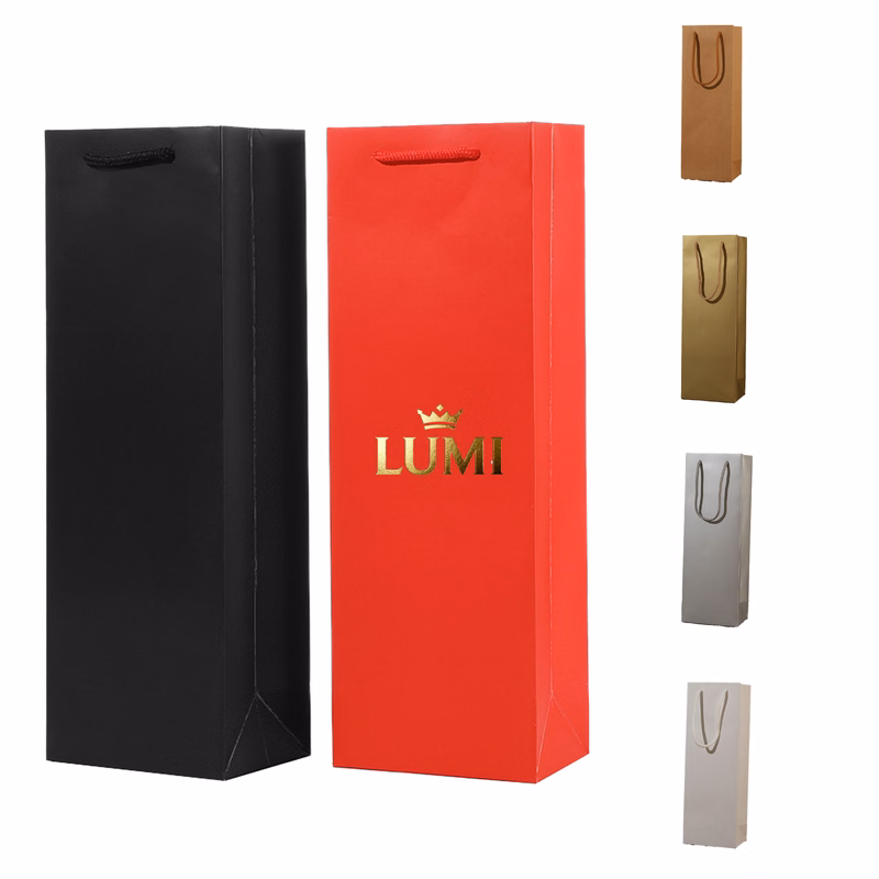MOQ50 Single Bottle Wine Paper Tote