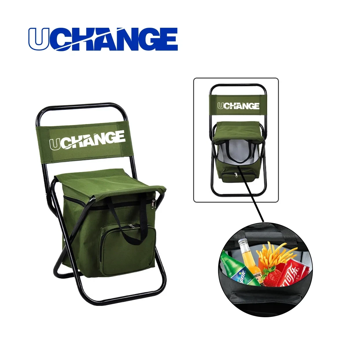 Portable Folding Cooler Chair With Insulated Bag 1