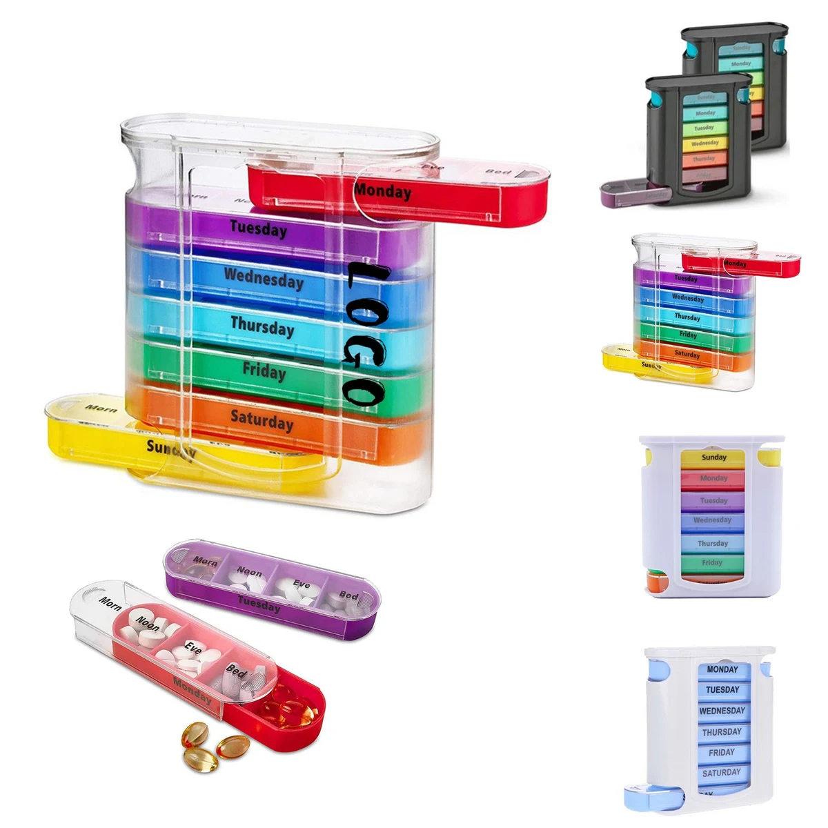 Weekly 7 Daily Drawer Type Pill Dispenser Case 1