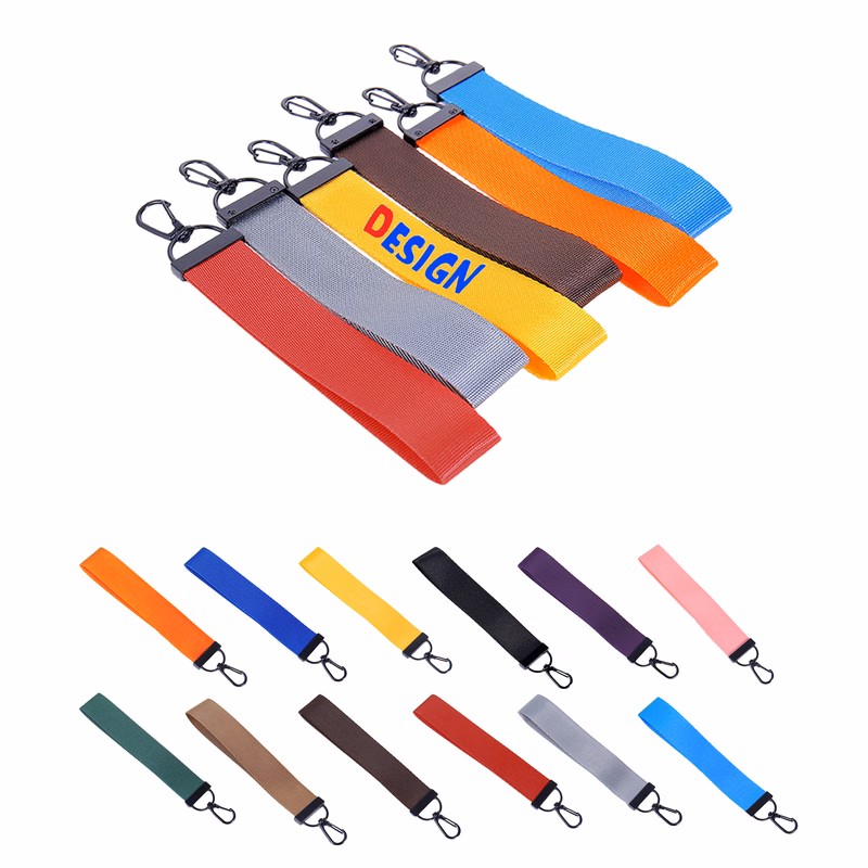 Solid Color Keychain Ribbon Lanyard