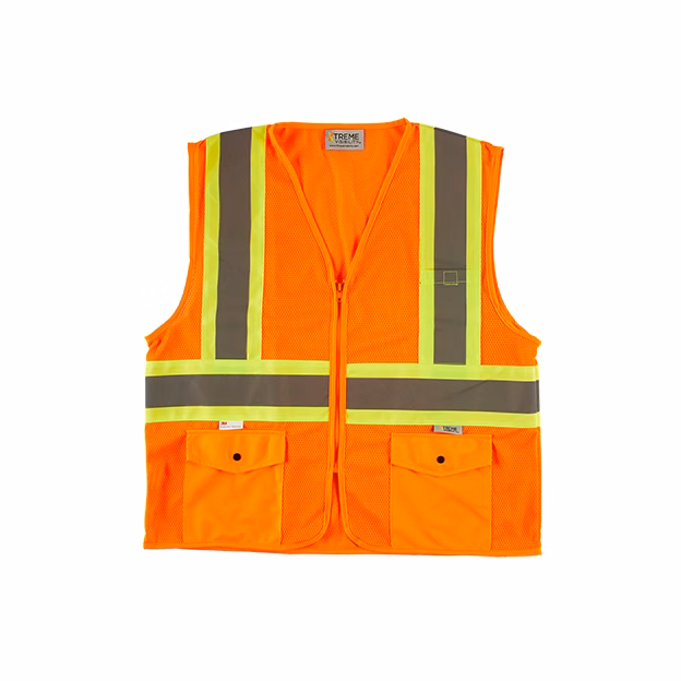 Xtreme Visibility DOT Class 2 Contrast Stripe Zip Vest