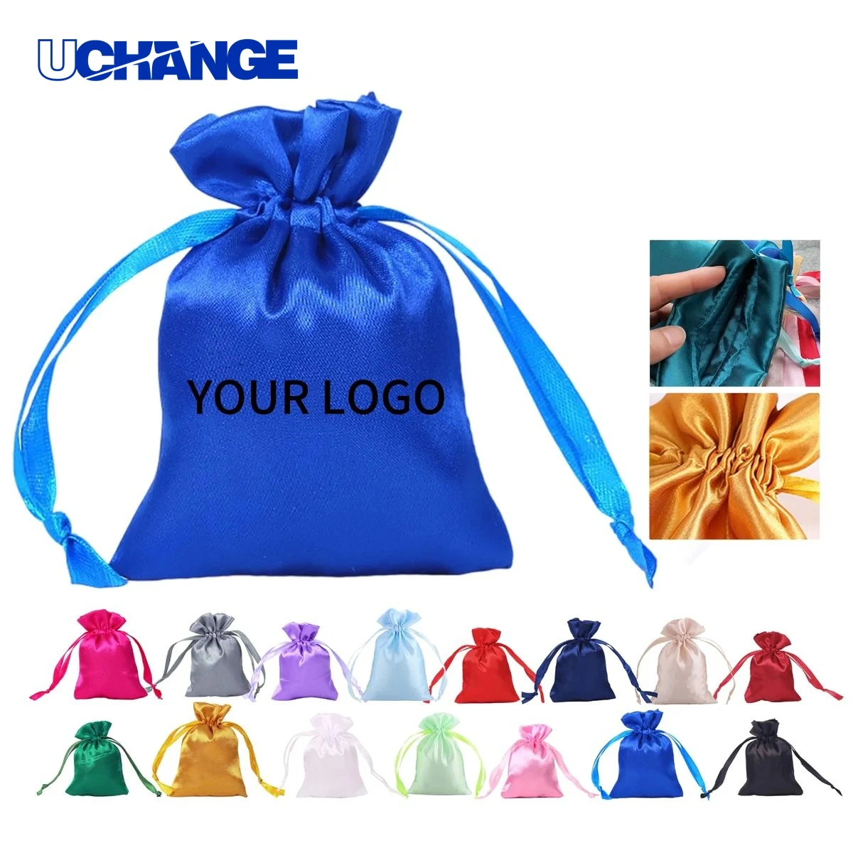 Small Silk Drawstring Gift Bag Pouch 1