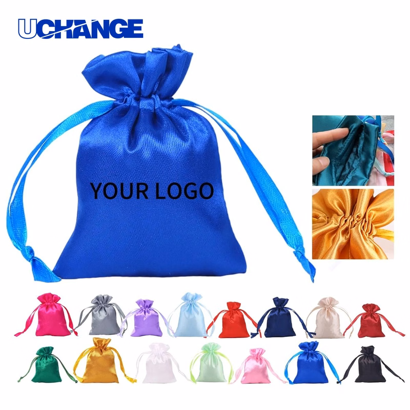 Small Silk Drawstring Gift Bag Pouch