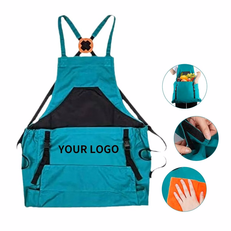 Canvas Gardening Apron with Waterproof Pocket