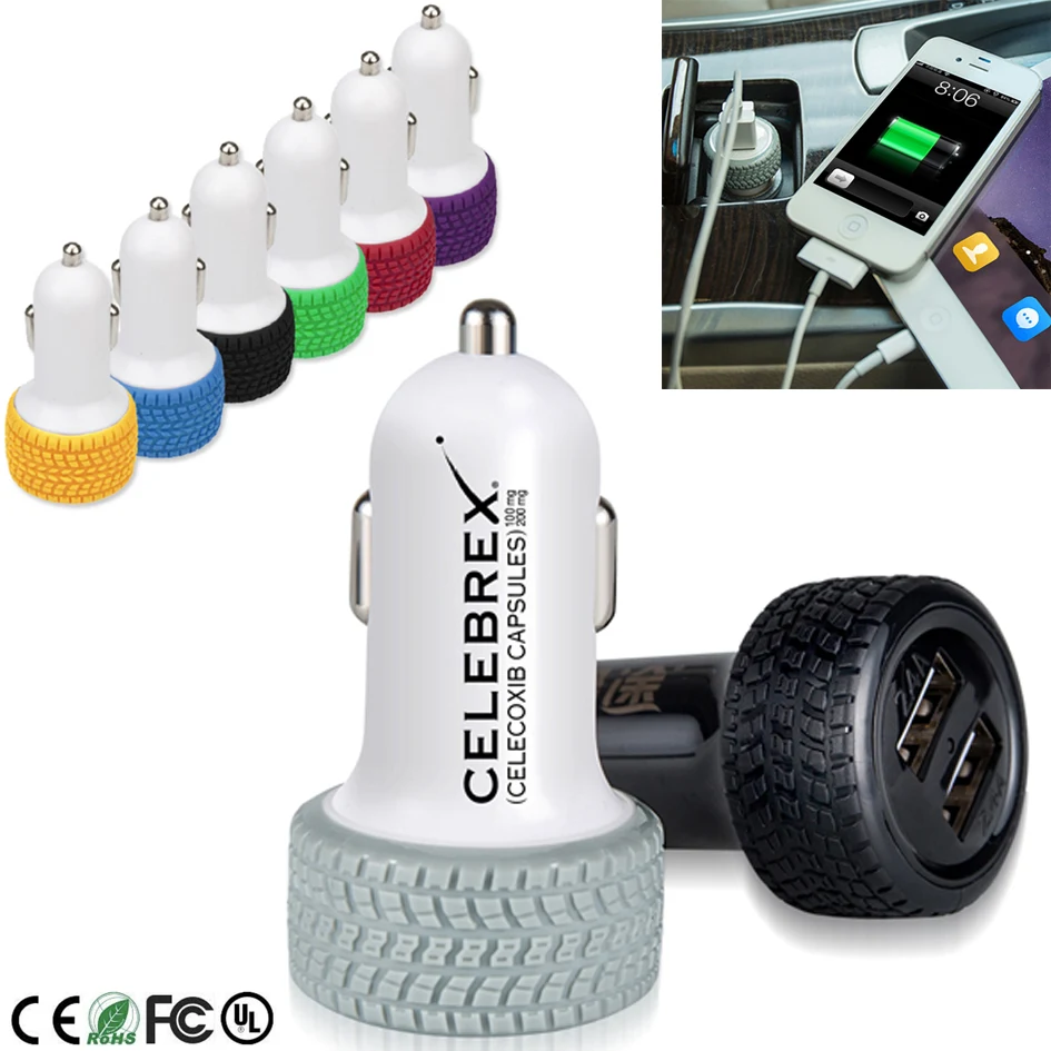 Tire Dual USB Car Charger 1