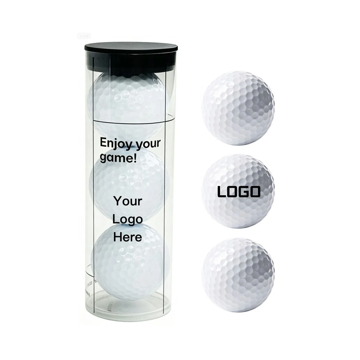 Premium 2 Layer Gift Golf Balls with Clear PVC Canister 1