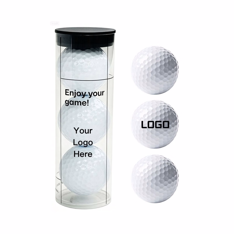 Premium 2 Layer Gift Golf Balls with Clear PVC Canister