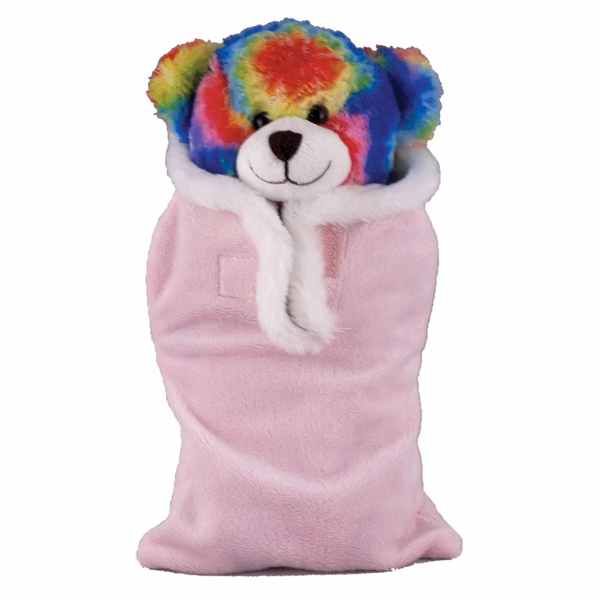 Soft Plush Tie Dye Bear in Baby Sleep Bag Stuffed Animal