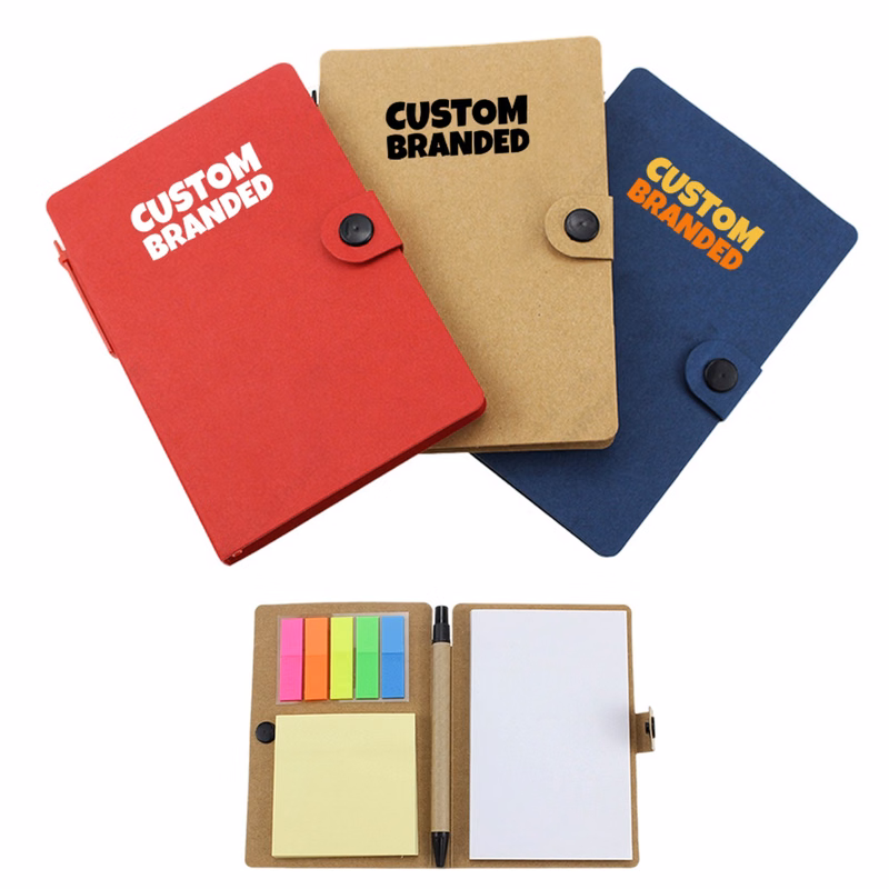Eco Snap Notebooks W/Sticky Notes Flags And Pen