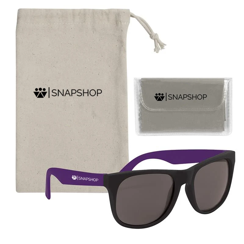 Rubberized Sunglasses With Microfiber Cloth And Pouch 1