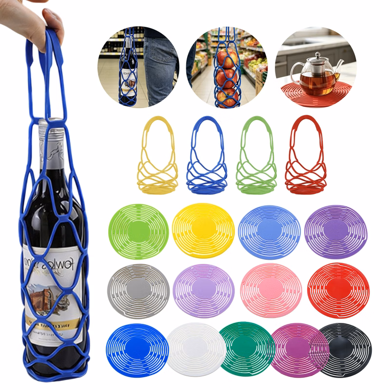 Portable Silicone Wine Carry Net Bag