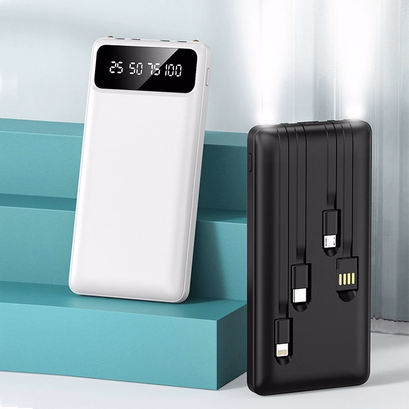 10000Mah Portable Powerbank with multiple cables