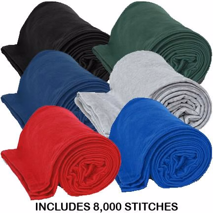 Jersey Blanket / Sweatshirt Blanket - Embroidered