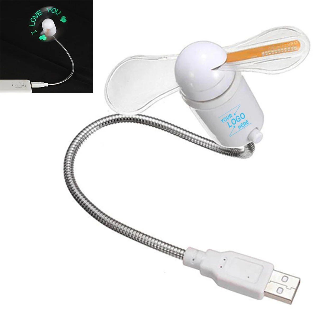 USB Electric Fan w/LED Light 1