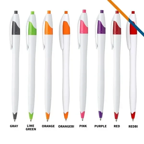 Custom Plastic Click Ballpoint Pen — Vibrant Office & Trade Show Giveaway, custom pen with logo imprint 1