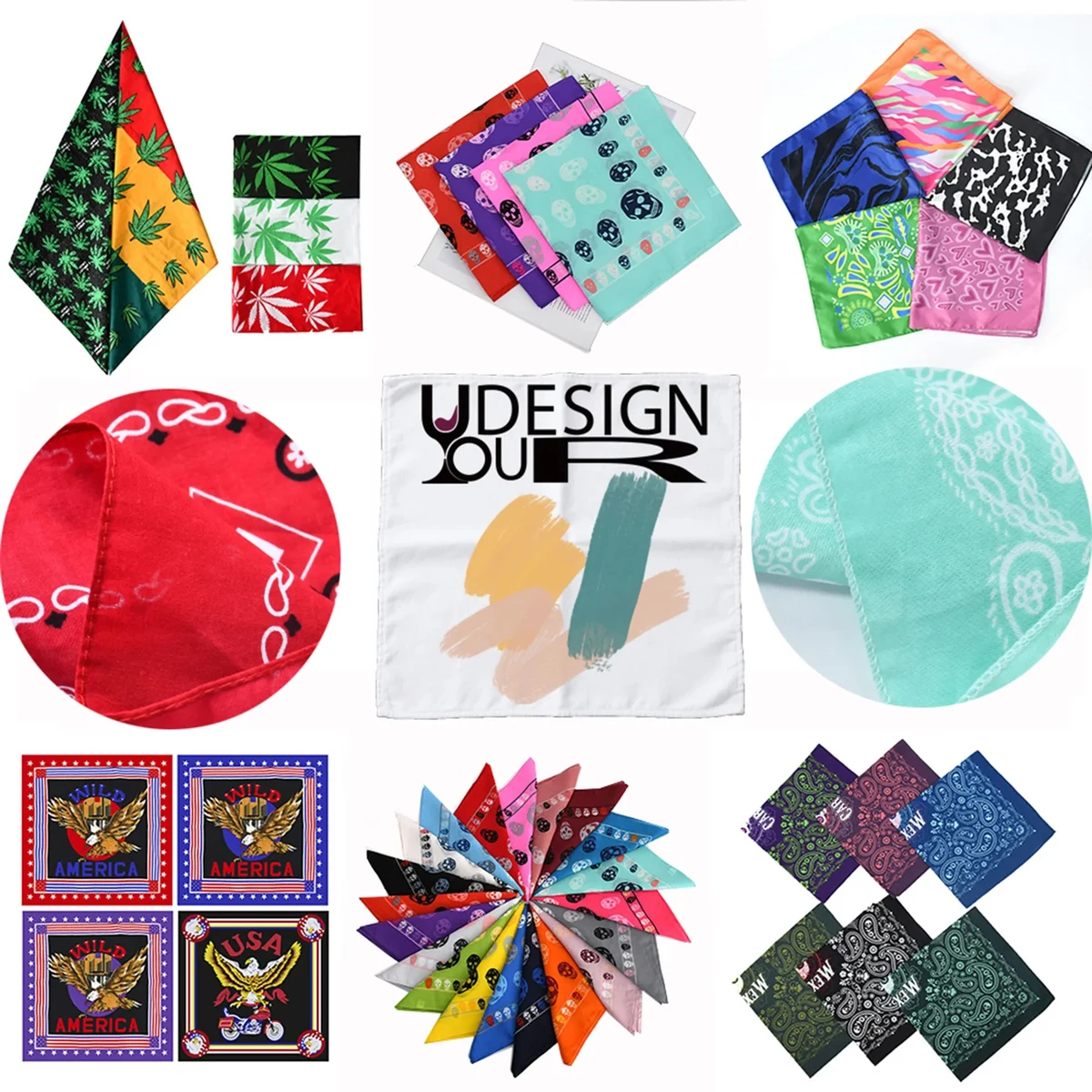 Customizable Polyester Paisley Bandana Hip-hop Dance Scarf 1