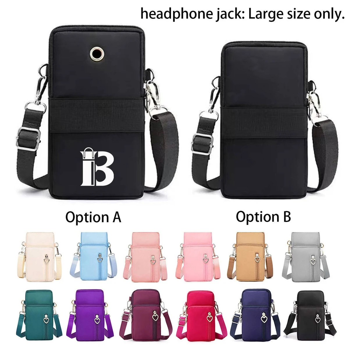 Mini Nylon Crossbody Phone Bag w/ Earbud Port 1