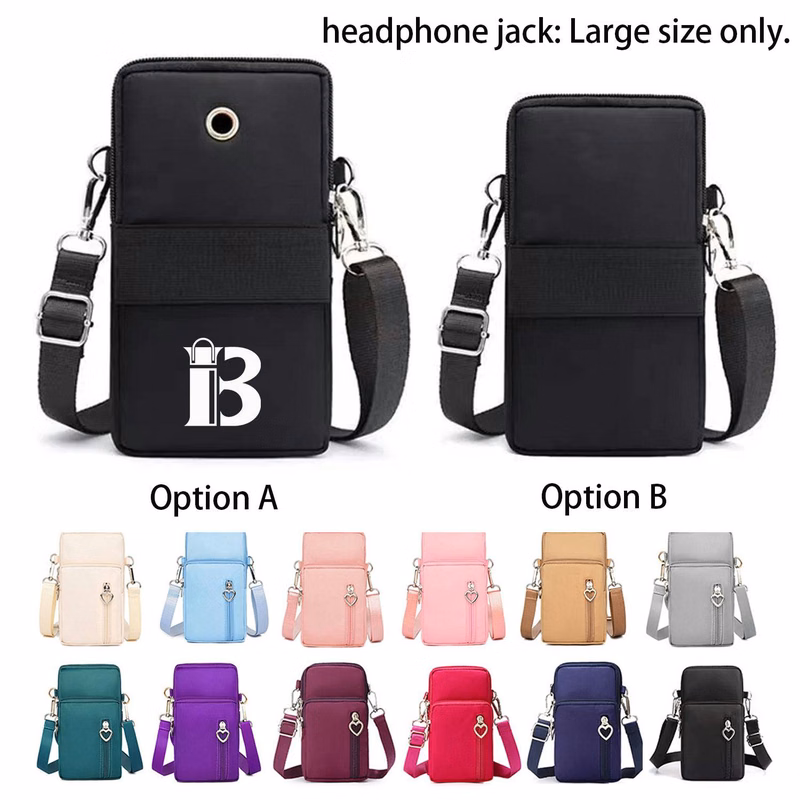 Mini Nylon Crossbody Phone Bag w/ Earbud Port