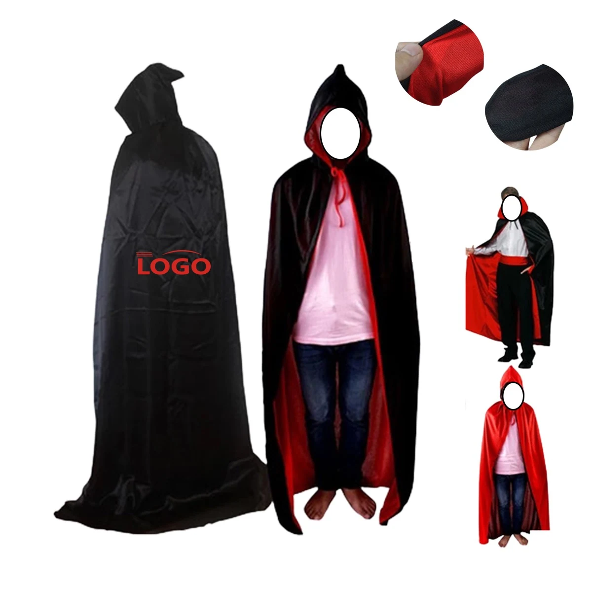 Halloween Children's Black and Red Vampire Costume Cape 1