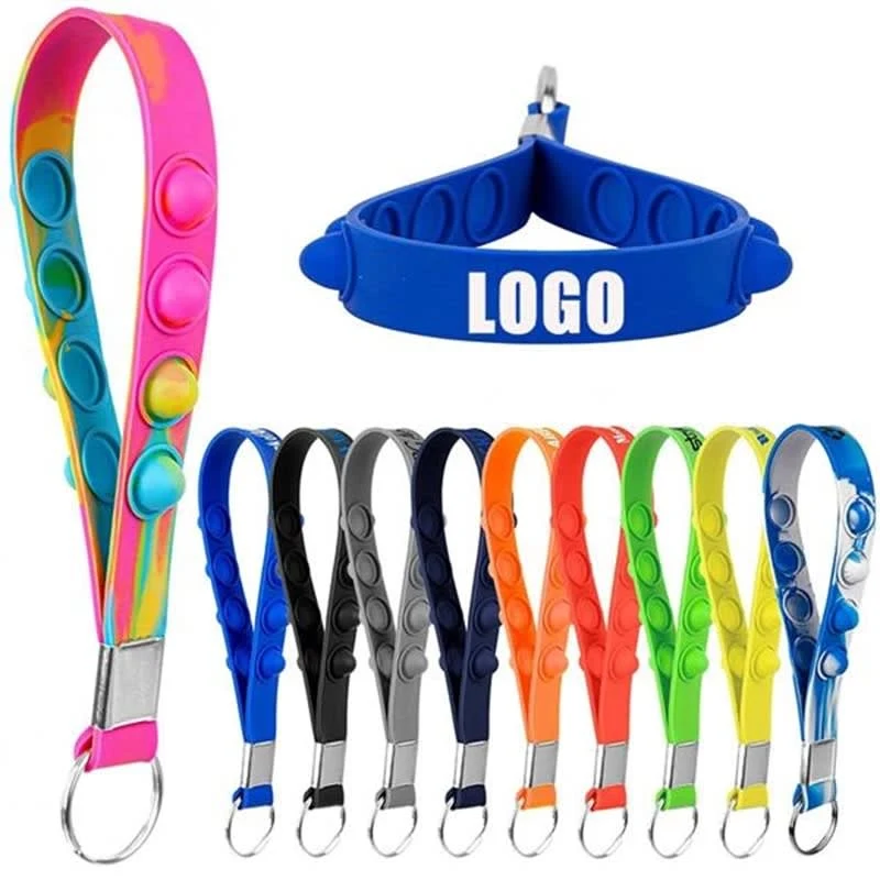 Push Pop Stress Reliever Wristband Keychains 1
