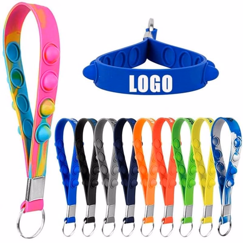 Push Pop Stress Reliever Wristband Keychains