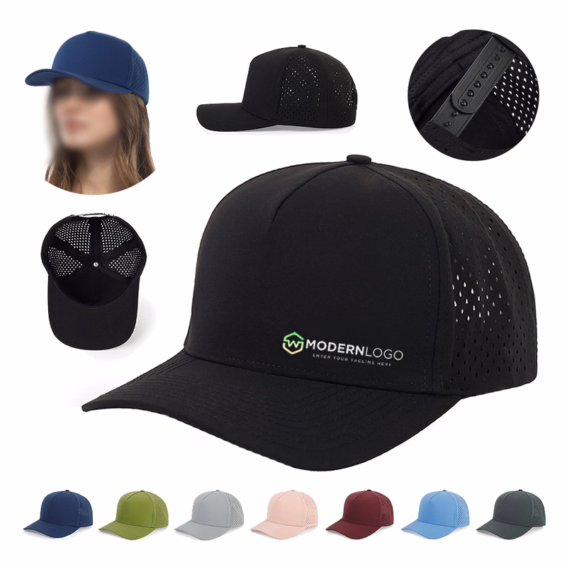 Breathable Perforated Polyeste Adjustable Unisexr Baseball Cap