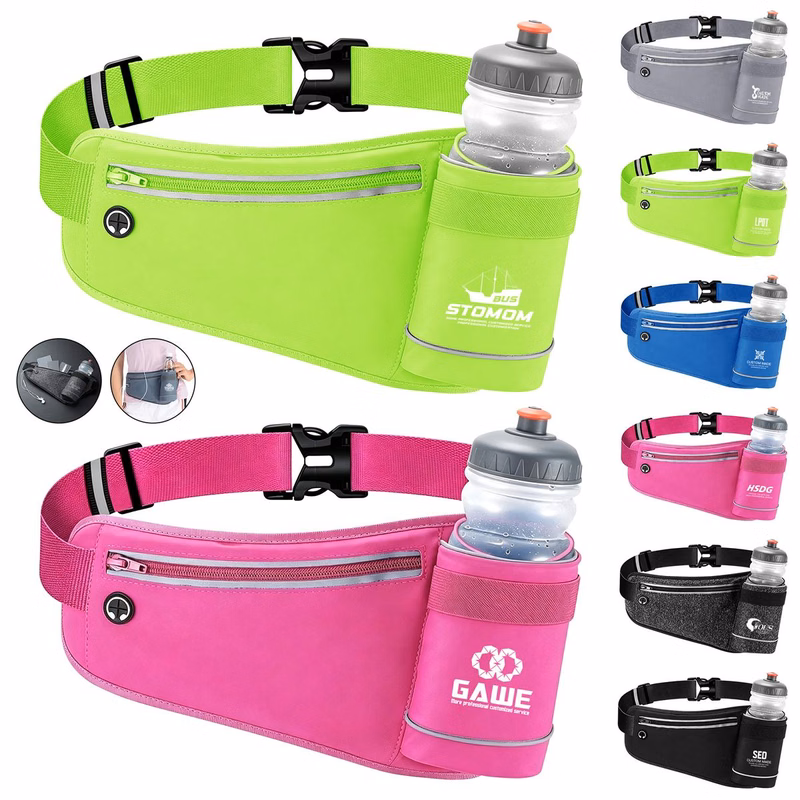 Adjustable Running Waist Bag With Water Bottle Holder
