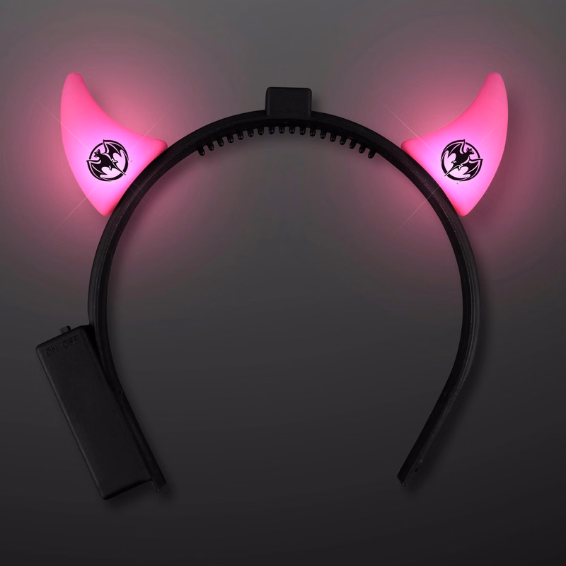 Hot Pink Devil Horns with LEDs