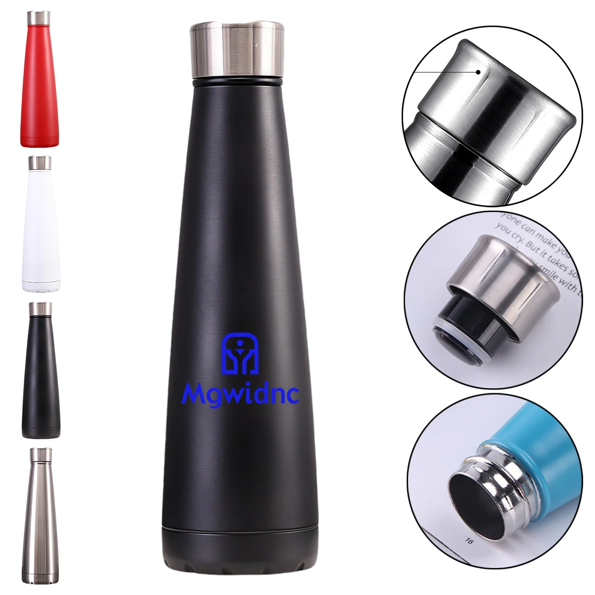 500ml Stylish Tapered Mouth 304 Stainless Steel Vacuum Insulated Water Bottle for Outdoor Sports 1