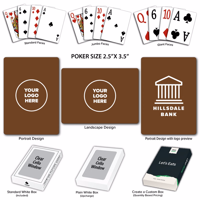 Solid Back Brown Poker Size Playing Cards