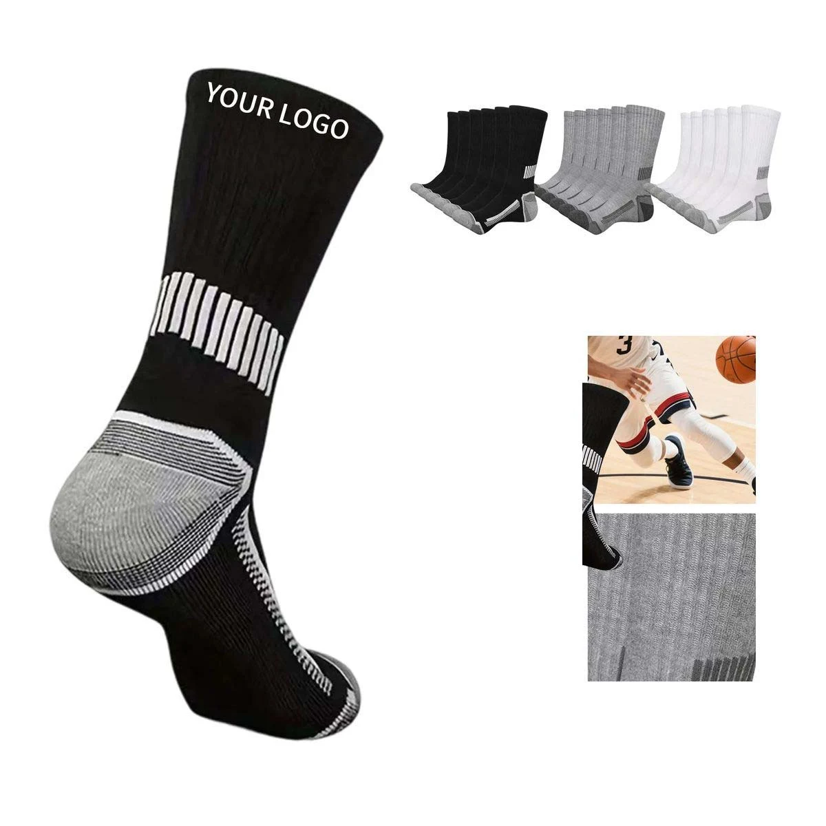 Durable Mid Calf Socks with Reinforced Toe 1