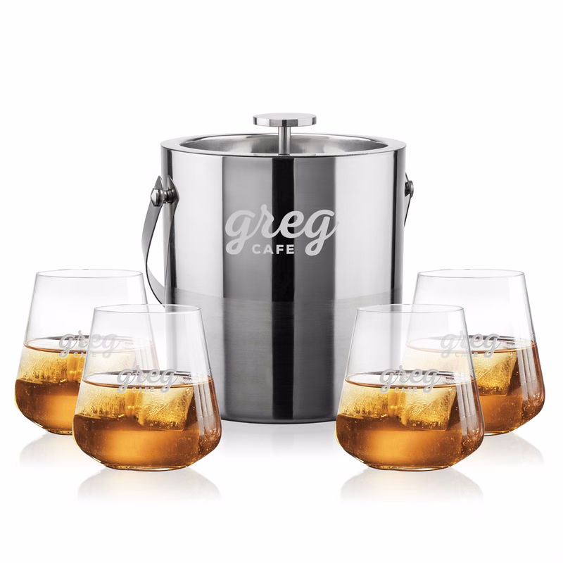 Catania Ice Bucket & Breckland On-the-Rocks Set