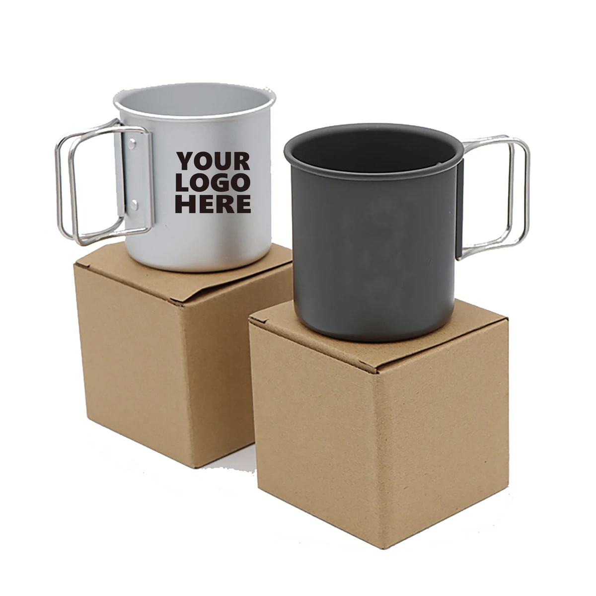 Lightweight Aluminum Camping Mug with Foldable Handle 1