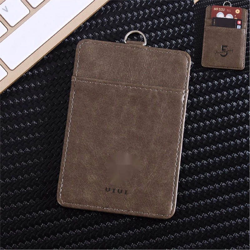 Premium Card Holder Pu Leather Badge