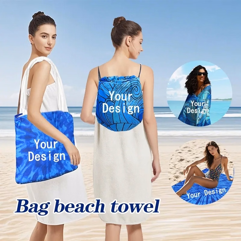 63"L 2-in-1 Sand-Free Towel Backpacks