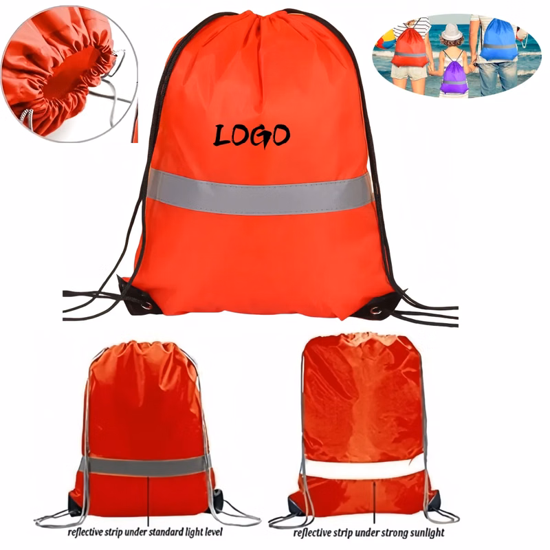 Reflective Drawstring Backpack Bag